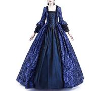 2024 Robe Rétro Médiévale Femmes Renaissance Robes Grandes Tailles Médiévale Rétro Manches Trompette Reine Victorienne Gothique Robe Maxi Carnaval Halloween Fête Femme Cosplay Carnaval Victorie Dress
