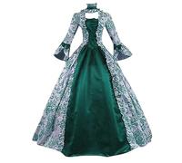 2024 Robe Rétro Médiévale Femmes Renaissance Robes Grandes Tailles Médiévale Rétro Manches Trompette Reine Victorienne Gothique Robe Maxi Carnaval Halloween Fête Femme Cosplay Carnaval Victorie Dress