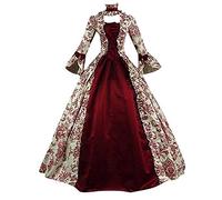 2024 Robe Rétro Médiévale Femmes Renaissance Robes Grandes Tailles Médiévale Rétro Manches Trompette Reine Victorienne Gothique Robe Maxi Carnaval Halloween Fête Femme Cosplay Carnaval Victorie Dress
