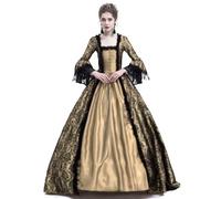 2024 Robe Rétro Médiévale Femmes Renaissance Robes Grandes Tailles Médiévale Rétro Manches Trompette Reine Victorienne Gothique Robe Maxi Carnaval Halloween Fête Femme Cosplay Carnaval Victorie Dress