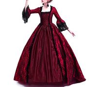 2024 Robe Rétro Médiévale Femmes Renaissance Robes Grandes Tailles Médiévale Rétro Manches Trompette Reine Victorienne Gothique Robe Maxi Carnaval Halloween Fête Femme Cosplay Carnaval Victorie Dress