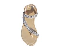 2024 Sandale Femme Plate Blanche, Sandales Strass ChaîNe Femme, Fashion Clip Toe Sandales Flip-Flop Sandales Robe Brillante Flat Comfort Bohême Bout Ouvert Sandales