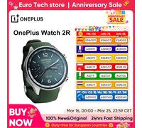 OnePlus Montre 2R avec Wear OS 4 par Google, chipset Snapdragon W5, autonomie de la batterie jusqu'à 100 heures, écran AMOLED 1.43, plus de 100 modes sport, GPS double fréquence, 5 ATM, IP68 et appel