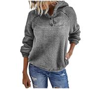 2024 Sweat-Shirt Femme Automne et Hiver Pull à Capuche Polaire Sweatshirt avec Poches Hoodies Veste de Sport Chic et élégant Décontracté Sweat Casual Pullover Streetwear Cadeau Noel
