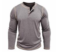 2024 Sweatshirts Homme sans Capuche,Tee Shirts Manche Longue Col en V Couleur Unie pour Hommes,Décontractée Sweats Homme en Coton Grandes Tailles,Vetement Homme avec Boutons Automne Et Hiver