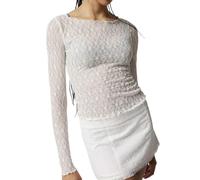 2024 T-Shirt à Manches Longues Femme T-Shirts Moulants à Manches Longues Top Moulant pour Femmes Couleur Unie Tee Tricot CôTelé Col Carré Top ÉLéGant Pullover Casual Tops pour Running Yoga Aptitude