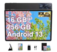 2024 Tablette Tactile 11 Pouces Android 13 16GB RAM+256GB ROM+TF 1TB, 2K Écran 2000*1200, Octa-Core, 8600mAh, WiFi 5G, GPS, BT 5.0, 13MP+5MP, Corps en Métal, avec Cas, Clavier et Souris-Noir