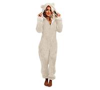 2024 Teddy Polaire Onesies pour Femmes Chaud Moelleux Pyjamas À Capuche Onesie Teddy Pyjamas Hiver Peluche À Capuche Flanelle Une Pièce Combinaison Combishort Vêtements De Nuit Loungewear Rompe