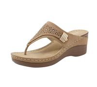 2024 Tongs Femme Mode Orthopédique Cuir Confortable Soutien Voûte Plantaire Tongue Legere Yoga Mat Été Plage Piscine Flip Flop Douche Antidérapante Caoutchouc Semell Sandales Femme Été Talon Compensé