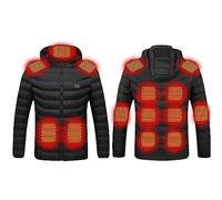 2024 Veste Chauffante USB, Doudoune Manteau Chauffant Électrique Hommes Femmes Lavable avec 5 Zones Chauffage pour Ski Pêche Randonnée Plein Air Pas Cher Blouson Léger à Offrir en Cadeau