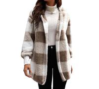 2024 Veste Chemise à Carreaux d'hiver pour Femmes,Cardigan à Boutons,D'extérieur Veste a Carreaux Femme Chaude Polaire Manteau Fausse Fourrure Duveteux Fluffy Blouson Hiver Cardigan Ecossaise Gilet