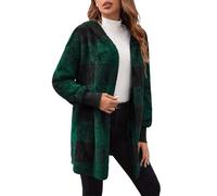 2024 Veste Chemise à Carreaux d'hiver pour Femmes,Cardigan à Boutons,D'extérieur Veste a Carreaux Femme Chaude Polaire Manteau Fausse Fourrure Duveteux Fluffy Blouson Hiver Cardigan Ecossaise Gilet