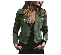 2024 Veste En Cuir Femme Rétro Courte Blouson Simili Cuir Veste De Survêtement Femme Veste De Motard Fermeture éclair Veste Simili Cuir Femme Manteau Slim Avec Poches Mi Saison Manteau De Moto
