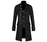 2024 Veste MéDiéVale Vintage Homme Style Victorien Costume De Pirate Viking Veste Longues à Col Montant Veste Steampunk Manteaux Manches Longues Costume Cosplay Costume De FêTe D'Halloween