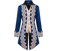 2024 Veste Queue De Pie Longue Homme Style Victorien Veste MéDiéVale Vintage Longues à Col Montant Veste Steampunk Manteaux Manches Longues Costume Cosplay Costume De FêTe D'Halloween