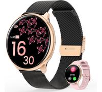2024 Women's Smart Watch With Bluetooth Calling, 1.39 Inch Hd Screen Hd Smartwatch, Spo2/Menstrual Cycle/Ip68/Heart Rate Monitor/Voltage/100+ Sports Modes Ios Android (Black Gold)