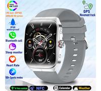 2025 1.95 Pouces Ultra Hd Montre Intelligente Hommes Pour Oppo Gps Suivi Bluetooth Appel Nfc Fréquence Cardiaque Sport Fitness Femmes Montre Intelligente - Type Gray-Hd Curved Screen