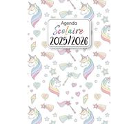 2025/2026 Agenda Scolaire Kawaii Licorne: Planificateur Journalier | Organisateur de Sept 2025 à Juil 2026 | Pour Filles et Adolescentes de Primaire, Collège, et Lycée