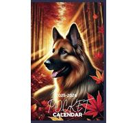 2025-2026 Pocket Calendar German Shepherd Dog Cover: small size Monthly planner for purse - 4x6.5 inch- January 2025 to December 2026 - Agenda with ... Important dates and birthday log .. and more