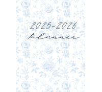 2025-2026 Yearly Planner for School Principals, Administrators, and Office Personnel-Blue Chinoiserie