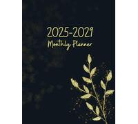 2025-2029 Monthly Planner: 5 year Calendar with Holidays and Inspirational Quotes | 60 Months from January 2025 to December 2029 | Large Size 8.5x11" | Elegant Gold Leaf Cover