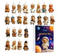 2025 24 Jours Compte À Rebours Ornements Calendrier De L'Avent Capybara Acryliques 11,02 X 6,3 X 1,18 Pouces 2D Ornements Capybaras Pendentifs Décor Extérieur Pour Décoration De Voiture Rétroviseur