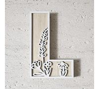 2025 5 pouces 26 lettres pour décoration murale Les fleurs peuvent être peintes sur bois pour chambre d'enfant Lettres en bois pour bricolage badges nominatifs mariage décoration de la maison (taille