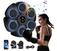 2025 9 Vitesses Machine De Boxe De Musique Bluetooth Intelligente, Music Boxing Machine, Boxing Training Mural pour EntraîNement, pour Les Enfants Adultes (A-Noir (avec Gants))