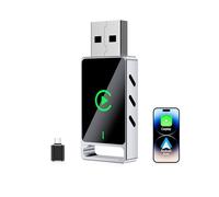 2025 Adaptateur CarPlay sans Fil pour iPhone,LOEVERY 2 in 1 Adaptateur CarPlay pour iOS 10+/Android 11+,Plug & Play,USB/Type-C,Convertissez Le câble en sans Fil,Contrôle Vocal Intelligent