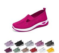 2025 Addenno Womens Shoes, Women's Casual Breathable Slip on Orthopaedic Walking Sneakers, Orthopedic Shoes for Women (Rose Red,36)