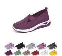 2025 Addenno Womens Shoes, Women's Casual Breathable Slip on Orthopaedic Walking Sneakers, Orthopedic Shoes for Women (Dark Purple,41)