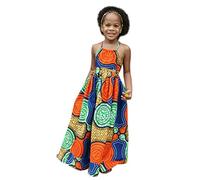 2025 Africaine Dashiki Princesse 3D Impression numérique Enfants Filles Vêtements & Jupe Fille Bikini, Orange, 6-7 ans