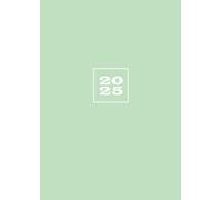 2025: Agenda Semainier Avec Horaire 5 - 23 Heures | Grand Format A4 Planificateur Hebdomadaire Et Mensuel | 1 Semaine Sur 2 Pages | Weekly Planner ... | Calendrier 12 Mois | Vert Pastel
