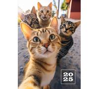 2025: Agenda Semainier Avec Horaire | Grand Format A4 21 x 29,7 cm | 1 Semaine Sur 2 Pages | Planificateur Hebdomadaire Et Mensuel | Weekly Planner ... Calendrier Cadeau pour les amoureux des chats