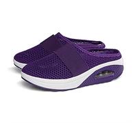 2025 Air Cushion Slip-on Walking Shoes Orthopedic Diabetic Walking Shoes, Air Cushion Shoes for Women, Mesh Orthopedic (Purple,38)