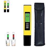 2025 All-New 4 in 1 Tds Meter Digital Water Tester, Water Tester for Drinking Water, Portable Multi-Function Digital Water Purity Tester, Digital Water Tester Drinking 0-9999 ppm (1 Bag, Yellow)