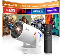 [2025 Android 11.0] Gimbal 3 Vidéoprojecteur Natif 720P Hd, Prend En Charge 4K 1080P,Portable Projecteur 12000 Lumens, Wifi 6, Bluetooth, Auto Keystone, Mini Projecteur Pour Home