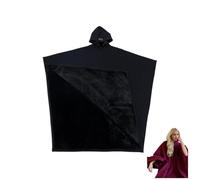 2025 Arcane Hoodie | Oversized Blanket Cloak Hoodie for Women & Men | Soft Faux Woolen Lined Loose Poncho Cape with Batwing Sleeves(Black)