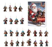 2025 Avent de Noël | 2025 Chien 24 Jours Calendriers Décorations De Noël,Décoration d'Intérieur 2D - pour Décembre, Entrée, Cheminée, Porte, Fenêtre, Arbres, Salon, Chambres,