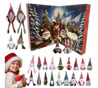 2025 Avent de Noël - 24 jours Gnome Festive Toy Set | Figures de collection décoratives mignonnes naines s pour les étagères de table de vacances, compte à rebours du plaisir saisonnier avec une