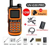 2025 Baofeng UV-G30 Pro talkie-walkie longue portée Portable 1000 canaux jambon FM Radios UHF VHF USB-C Charge Radio bidirectionnelle étanche - Type G30-Orange-Kit 10