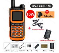 2025 Baofeng UV-G30 Pro talkie-walkie longue portée Portable 1000 canaux jambon FM Radios UHF VHF USB-C Charge Radio bidirectionnelle étanche - Type G30-Orange-Kit 9