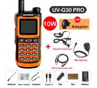 2025 Baofeng UV-G30 Pro talkie-walkie longue portée Portable 1000 canaux jambon FM Radios UHF VHF USB-C Charge Radio bidirectionnelle étanche - Type G30-Orange-Kit 8