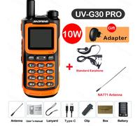 2025 Baofeng UV-G30 Pro talkie-walkie longue portée Portable 1000 canaux jambon FM Radios UHF VHF USB-C Charge Radio bidirectionnelle étanche - Type G30-Orange-Kit 6
