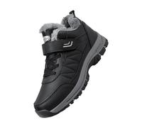 2025 Baskets d'hiver doublées pour femme - Confortables et antidérapantes - Bottes d'hiver décontractées à bout rond - Bottines courtes pour femme - Bottes de neige pour femme, Noir , 45 EU