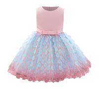 2025 Bébé Fille Robe été - Robes de Princesse sans Manches - Robe Jupe Bowknot pour Fille Printemps Col en Rond - Robes Filles pour La Fête Anniversaire Mariage - Dress de Fête pour 6-24 Mois