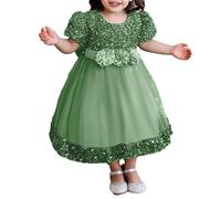 2025 Bébé Fille Robe Tulle sans Manches Jeune Enfant Princesse Tutu Fleur Robes Mariage Fête d'anniversaire Robe Fille pour La Fête Anniversaire Formel Mariage Robes de Soirée 6 Mois-5 Ans