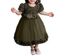 2025 Bébé Fille Robe Tulle sans Manches Jeune Enfant Princesse Tutu Fleur Robes Mariage Fête d'anniversaire Robe Fille pour La Fête Anniversaire Formel Mariage Robes de Soirée 6 Mois-5 Ans