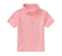2025 Bébé Garçon Fille Manches Courtes Été Décontracté Solide Gentleman Tops Vacances T-shirts Jack Chemise Enfant, Rose, 2-3 ans