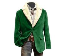 2025 Blazer Homme Noël Imprimé Veste à Manches Longues Xmas Velours Côtelé Costume Blazers Slim Fit Blazer Loisirs Vestes Regular Moderne Hommes Festive Veste